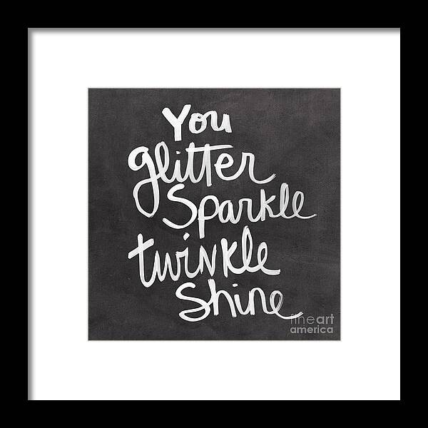 Glitter Framed Print featuring the mixed media Glitter Sparkle Twinkle by Linda Woods