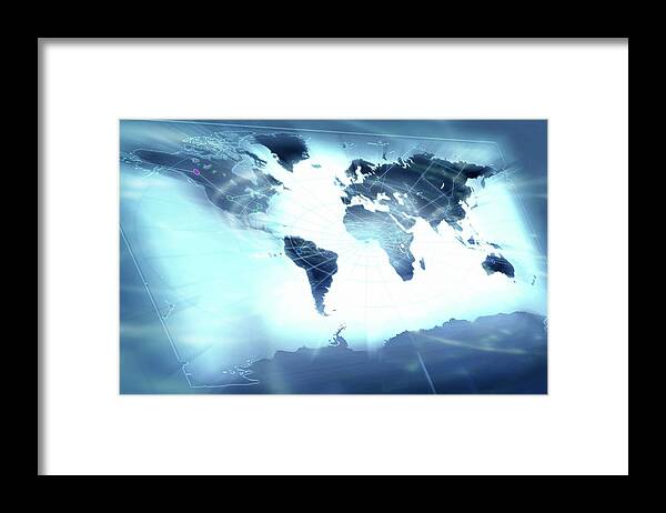 Technology Framed Print featuring the photograph Global Connectivity by Science Photo Library