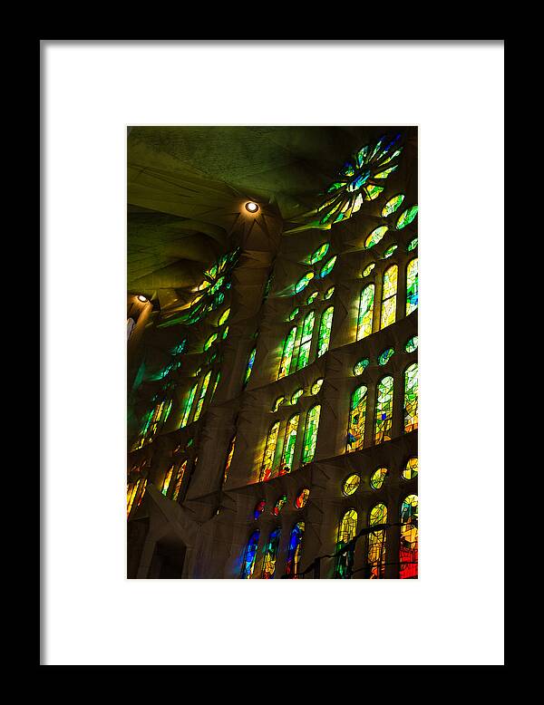 Sagrada Familia Framed Print featuring the photograph Glorious Colors and Light by Georgia Mizuleva