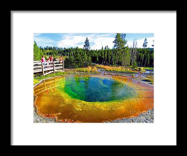 Glory Pool Framed Print featuring the photograph Glory Pool Yellowstone National Park by Ausra Huntington nee Paulauskaite