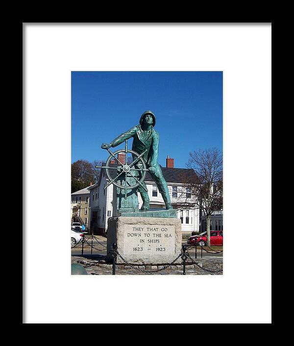 Statue Framed Print featuring the photograph Gloucester Fisherman by Catherine Gagne