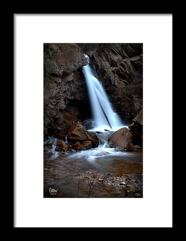 Hardy Falls In Peachland Bc Canada Framed Print featuring the photograph Glow - Hardy Falls Peachland BC 03-25-2014 by Guy Hoffman