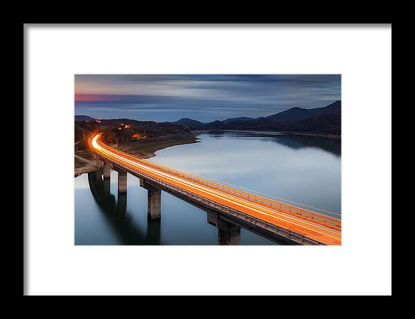 Bulgaria Framed Print featuring the photograph Glowing Bridge by Evgeni Dinev