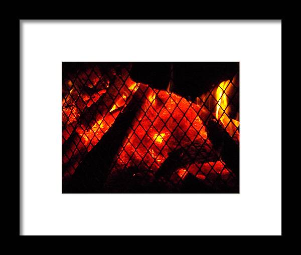 Yule Log Framed Print featuring the photograph Glowing Embers by Darren Robinson
