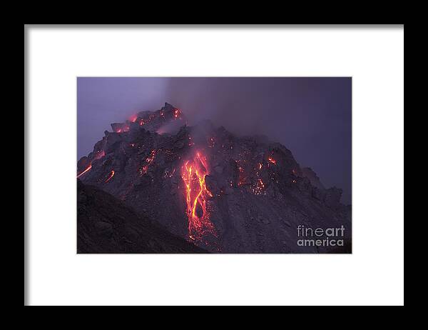Horizontal Framed Print featuring the photograph Glowing Rerombola Lava Dome by Richard Roscoe