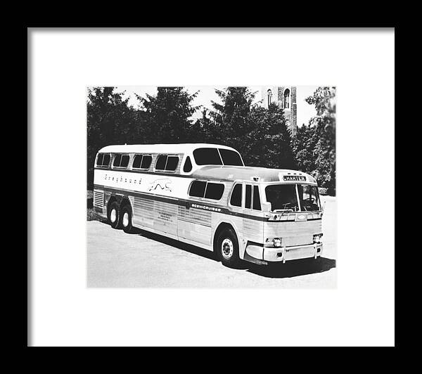 1950's Framed Print featuring the photograph GM's Latest Bus Line by Underwood Archives