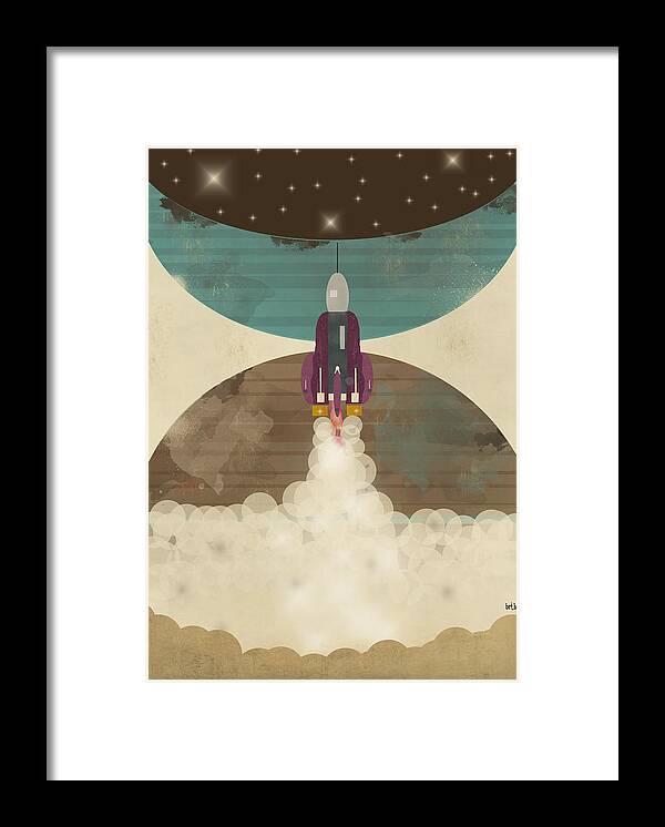 Rockets Framed Print featuring the painting Go Beyond by Bri Buckley