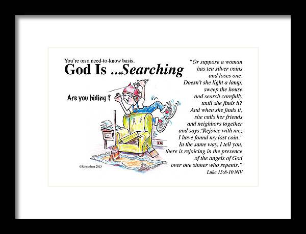 God Framed Print featuring the painting God Is Searching by George Richardson