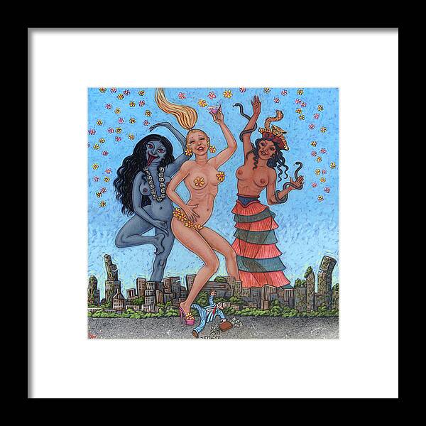 Goddess Framed Print featuring the painting Goddess Dance by Holly Wood