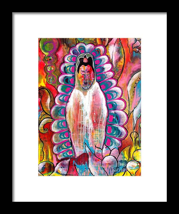 Kwan Yin Framed Print featuring the painting Goddess of Compassion by Kim Heil