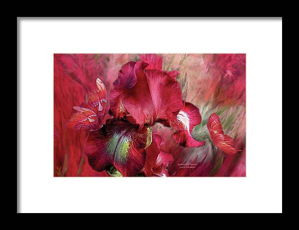 Iris Framed Print featuring the mixed media Goddess Of Passion by Carol Cavalaris