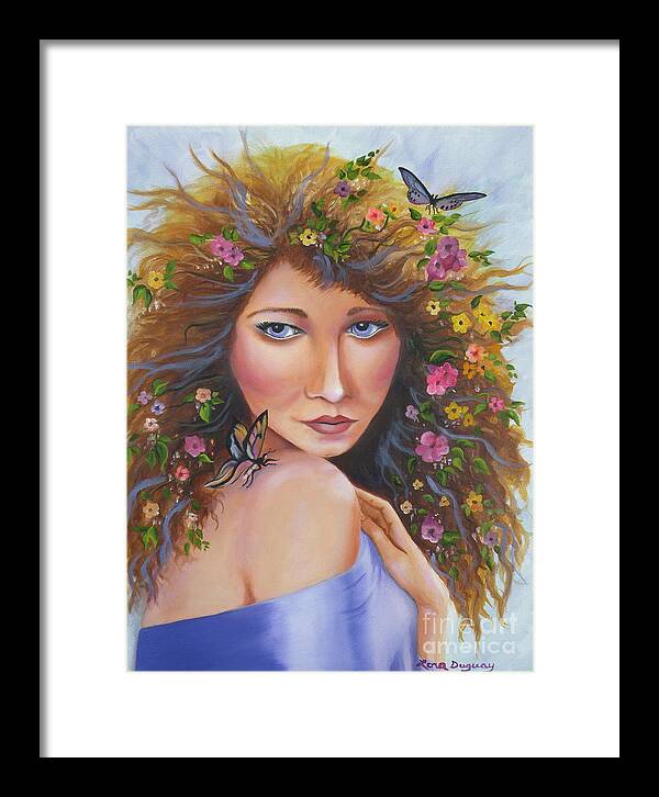 Woman Framed Print featuring the painting Spring Beauty by Lora Duguay
