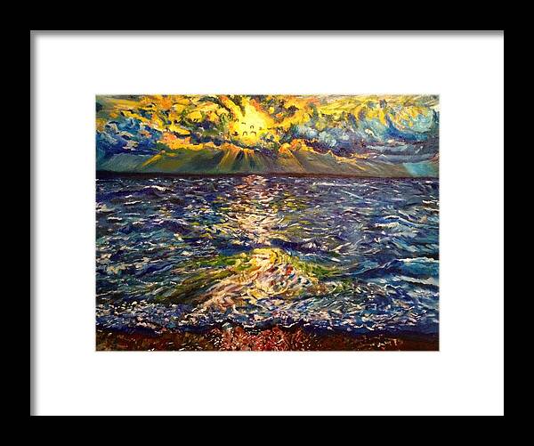 Sea Framed Print featuring the painting Going Home by Belinda Low
