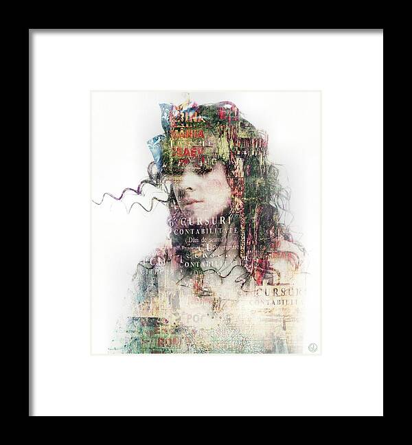 Woman Framed Print featuring the digital art Going out in the words by Gun Legler
