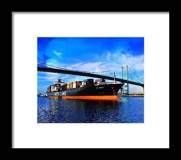 Freighter Framed Print featuring the photograph Going to Sea by Timothy Bulone