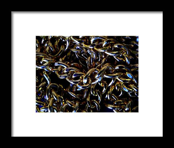Gold Framed Print featuring the photograph Gold Chain 1 by Mark Blauhoefer