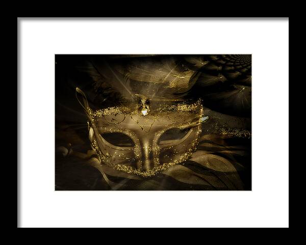 Gold Framed Print featuring the photograph Gold in the Mask by Amanda Eberly