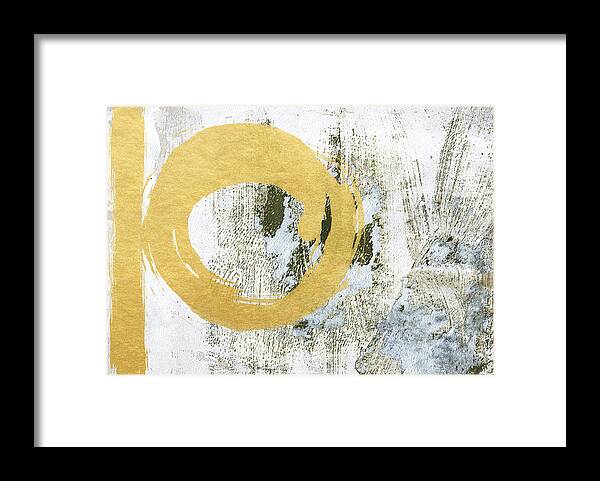 Gold Framed Print featuring the painting Gold Rush - Abstract Art by Linda Woods