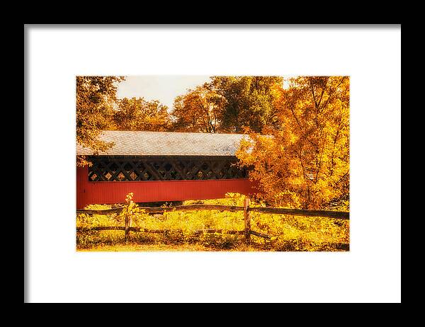  Fall Colors Framed Print featuring the photograph Golden Autumn in Vermont by Jeff Folger
