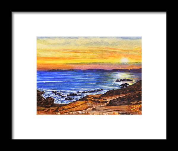 Golden Cove Framed Print featuring the painting Golden Cove by Darren Robinson