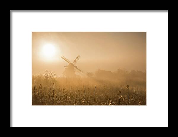 Mill Framed Print featuring the photograph Golden Dawn. by Ton Drijfhamer