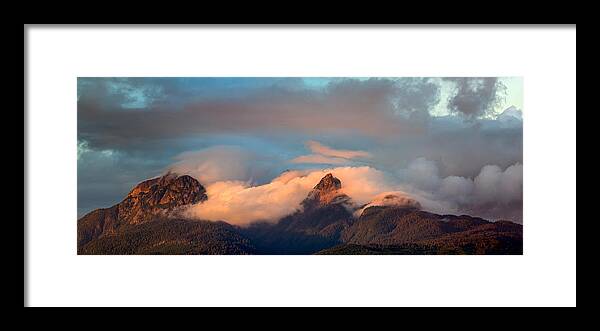 Alpenglow Framed Print featuring the photograph Golden Ears Sunset by Michael Russell