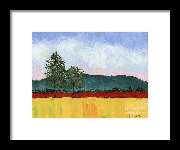 Field Framed Print featuring the painting Golden Field by Ginny Neece