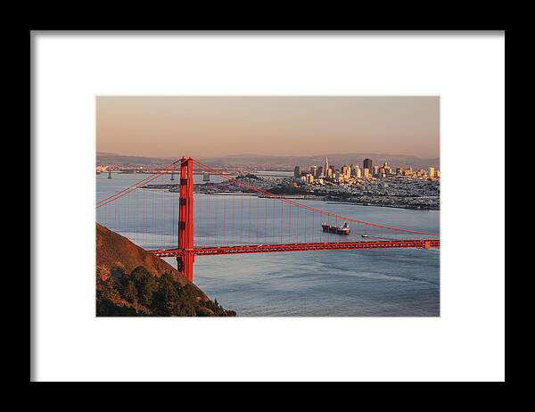 Photography Framed Print featuring the photograph Golden Gate Bridge and San Francisco 1 by Lee Kirchhevel