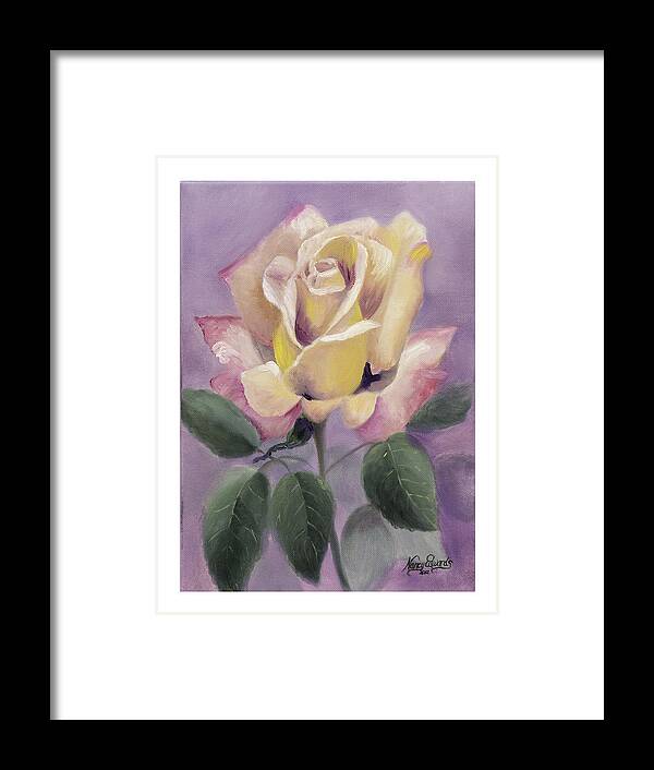 Flower Framed Print featuring the painting Golden Glory by Nancy Edwards