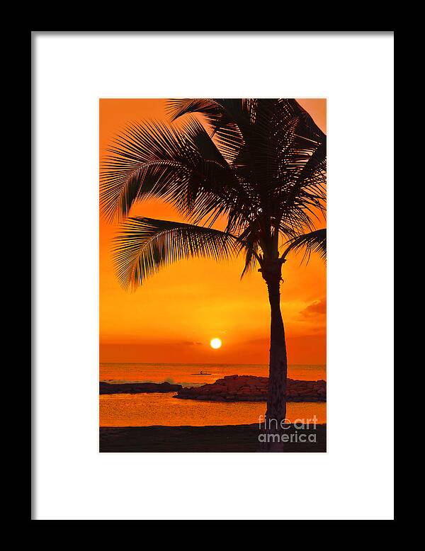 Hawaii Sunset Framed Print featuring the photograph Golden Hawaiian Sunset by Aloha Art