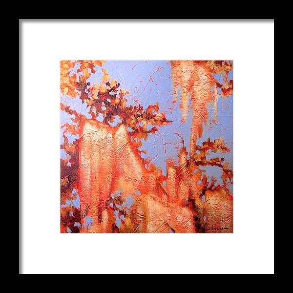 Landscape Framed Print featuring the painting Golden Hour 5 by Carlynne Hershberger