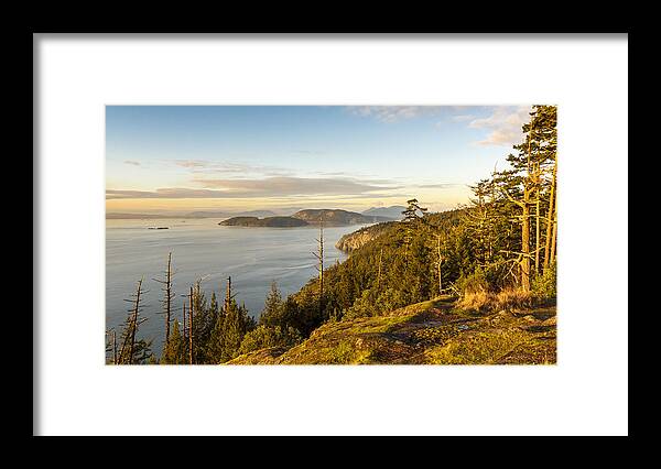 Golden Hour Framed Print featuring the photograph Golden Hour on the Salish Sea by Tony Locke