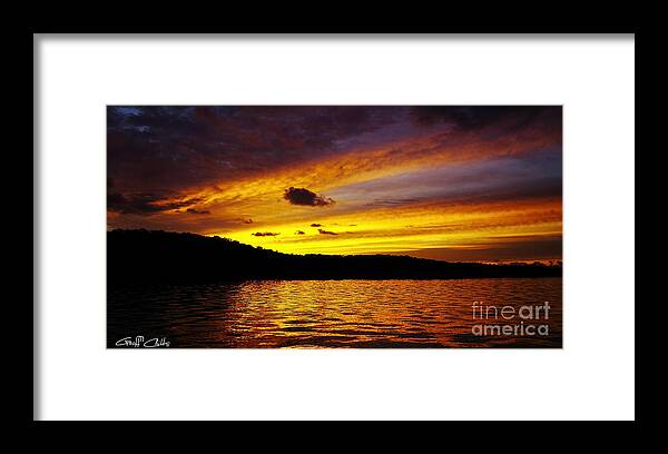 Sunrise Framed Print featuring the photograph Golden Island Sunrise. by Geoff Childs