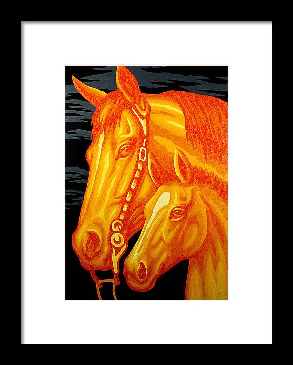 Horse Framed Print featuring the painting Golden Madonna and Child by Steve Fields