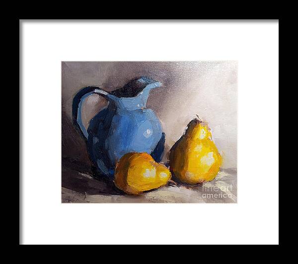 Still Life Framed Print featuring the painting Golden Pears by Sandra Smith-Dugan