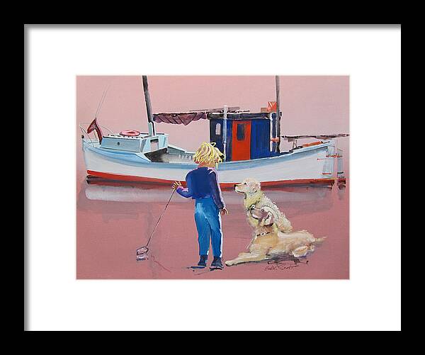 Retriever Framed Print featuring the painting Golden Retrievers by Charles Stuart