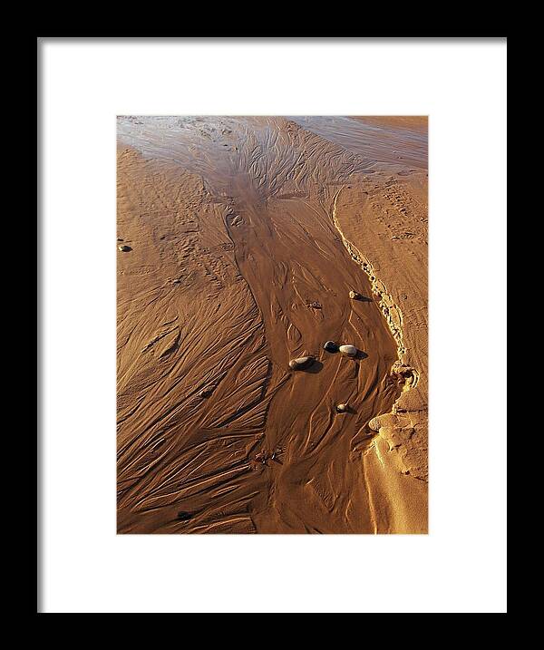 Stream Framed Print featuring the photograph Golden Sand Streams by Kathi Mirto