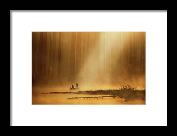 Fishing Framed Print featuring the photograph Golden Silence by Takashi Suzuki