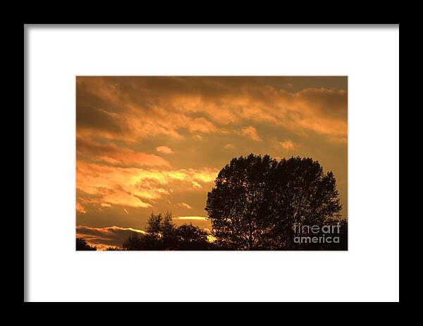 Sunset Silhouette Framed Print featuring the photograph Golden Sunset Clouds by Jeremy Hayden