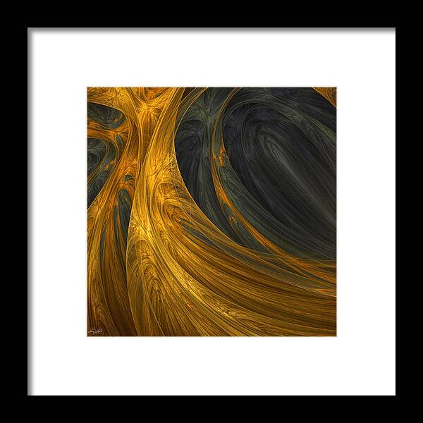 Gold Abstract Framed Print featuring the digital art Gold's Grace by Lourry Legarde