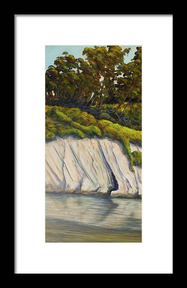 Goleta Framed Print featuring the painting Goleta Slough the Cave by Jeffrey Campbell