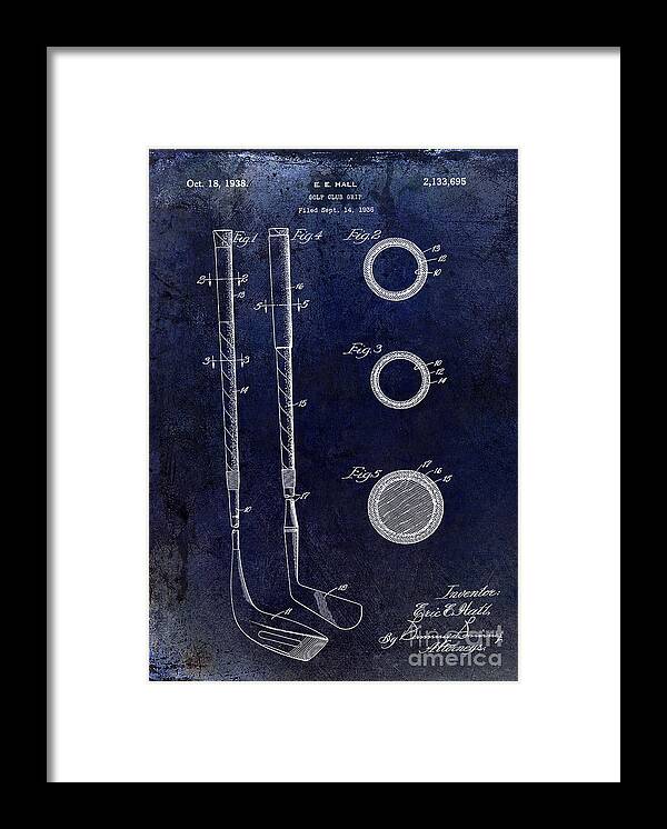 Golf Tee Framed Print featuring the photograph 1938 Golf Club Grip Patent Drawing by Jon Neidert