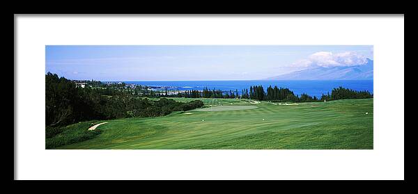 Photography Framed Print featuring the photograph Golf Course At The Oceanside, Kapalua by Panoramic Images