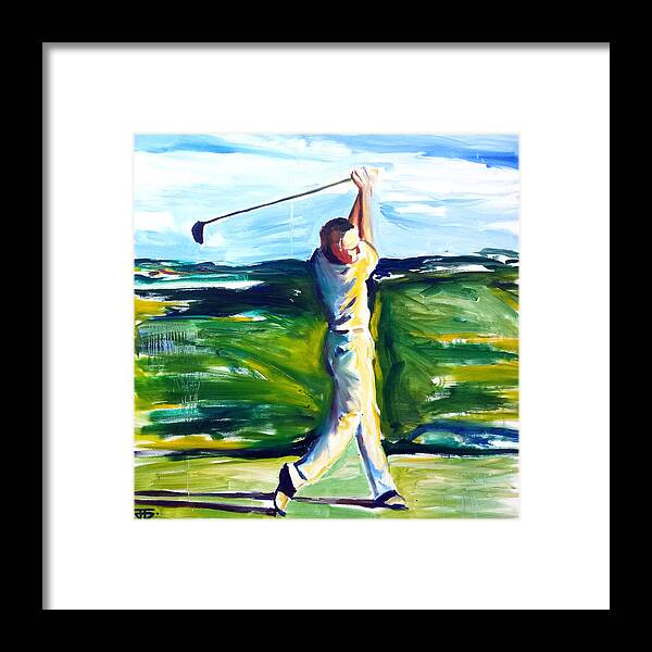  Framed Print featuring the painting Golf Swing by John Gholson