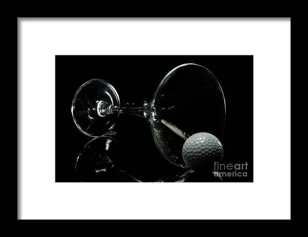 Martini Framed Print featuring the photograph Golf Tini Golf ball and martini glass by Linda Matlow