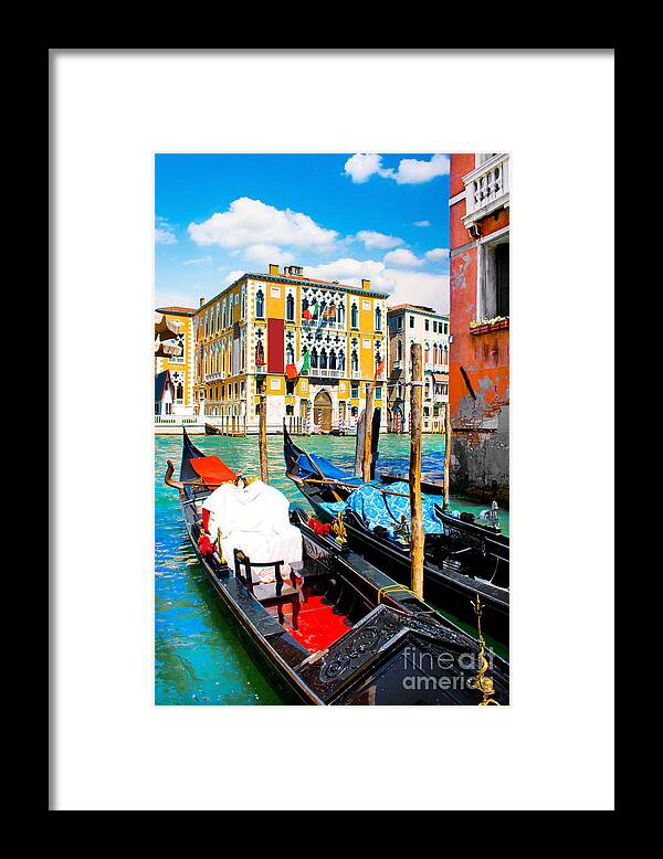 Adriatic Framed Print featuring the photograph Gondolas in Venice by JR Photography