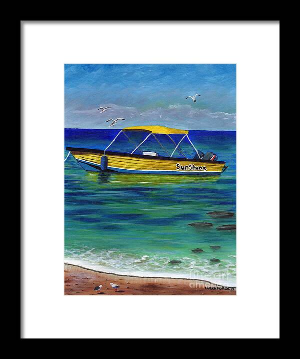 Boat Framed Print featuring the painting Gone To Rest by Laura Forde
