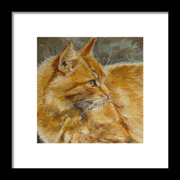 Cat Framed Print featuring the painting Got Marmelade? by Veronica Coulston