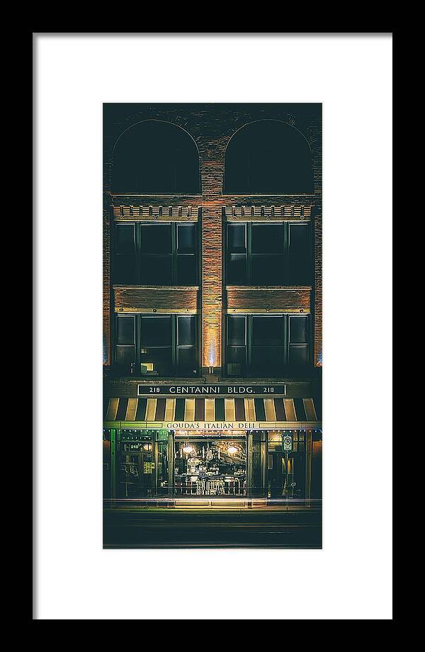 Architecture Framed Print featuring the photograph Goudas Italian Deli Color by Scott Norris