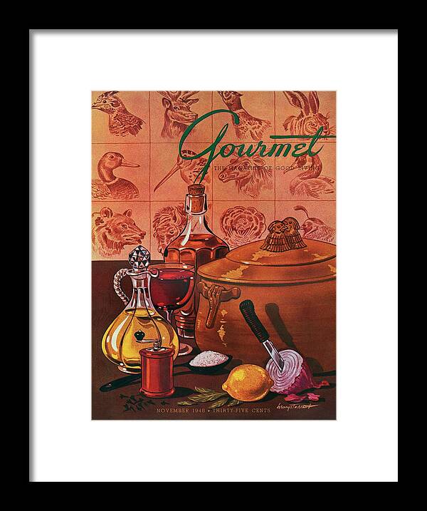 Illustration Framed Print featuring the photograph Gourmet Cover Featuring A Casserole Pot by Henry Stahlhut